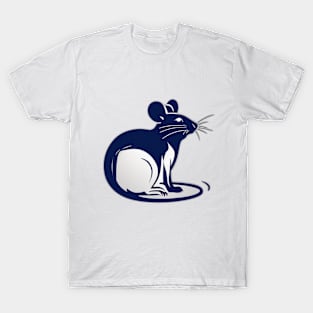 Mouse Navy Shadow Silhouette Anime Style Collection No. 386 T-Shirt